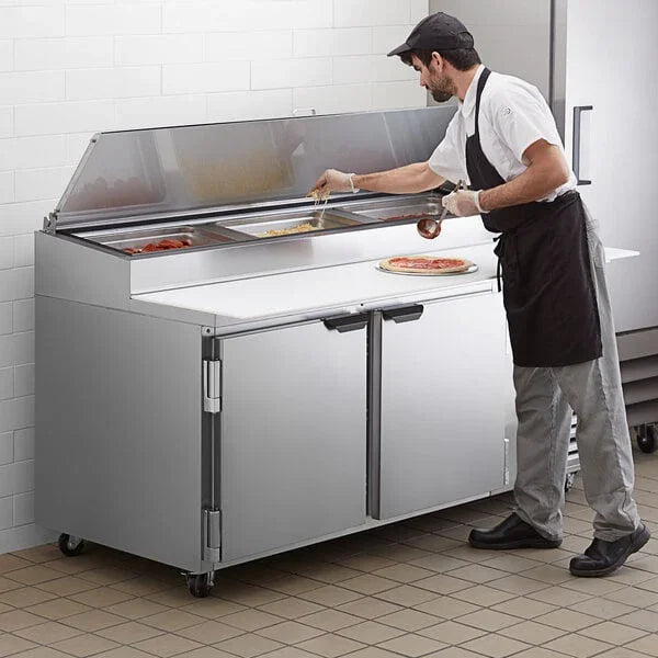 Beverage Air 72" Two Door Refrigerated Pizza Prep Table, 22.8 cu. ft. | DP72HC
