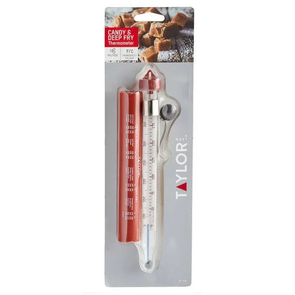 Taylor 8" Candy and Deep Fry Glass Thermometer with Safety Cap | 5978N