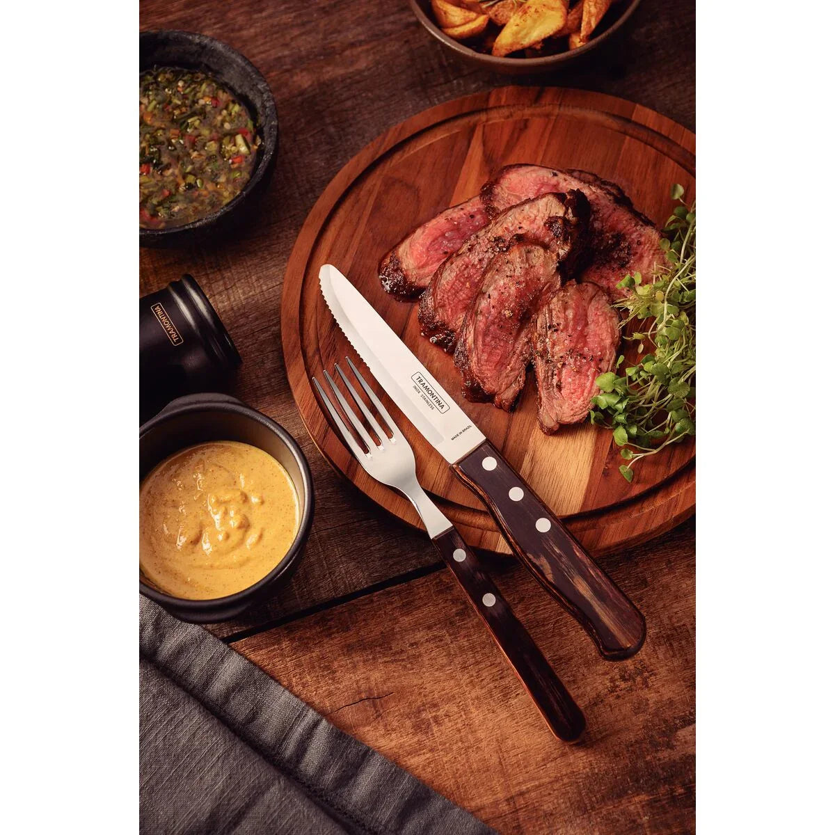 Tramontina Polywood 5" Round Point Steak Knife (12/Case) | 21115095