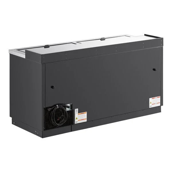 True TD-65-24-HC | 65" 2-Solid Slide Lid | Black Deep Well Horizontal Bottle Cooler