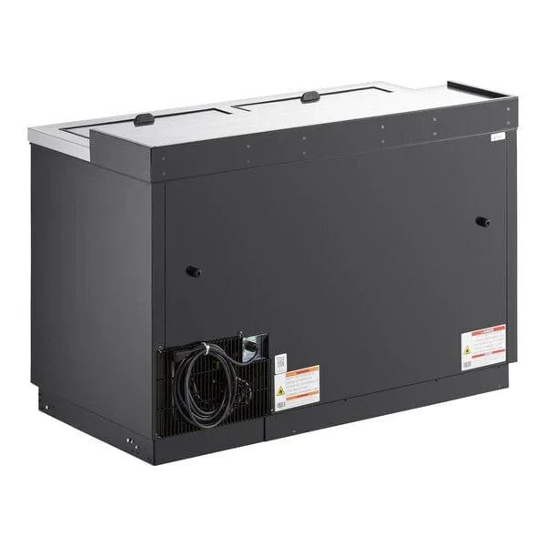 TRUE 50" 2-Solid Slide Lid Black Deep Well Horizontal Bottle Cooler, 15 cu. ft. | TD-50-18-HC