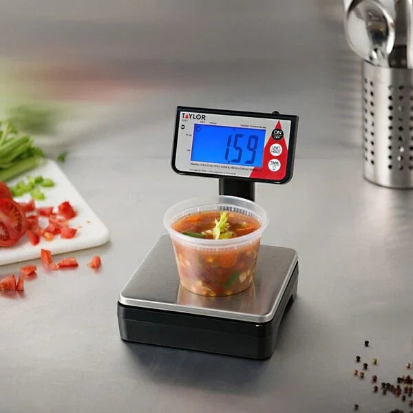 Taylor 10 lb. Digital Portion Control Scale withTower Readout for Dry and Liquid Measuring | TE10T