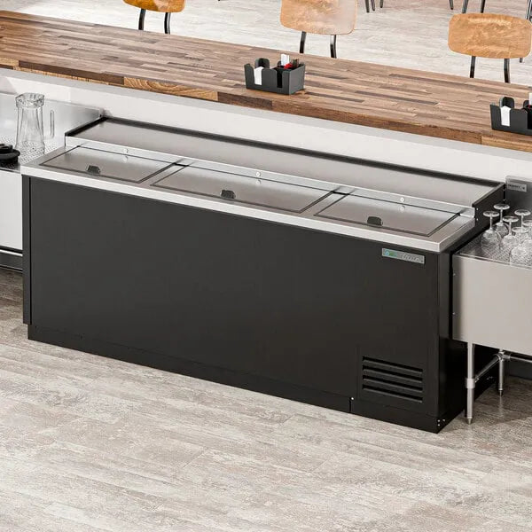 True TD-80-30-HC | 80" 3-Solid Slide Lid  Deep Well Horizontal Bottle Cooler