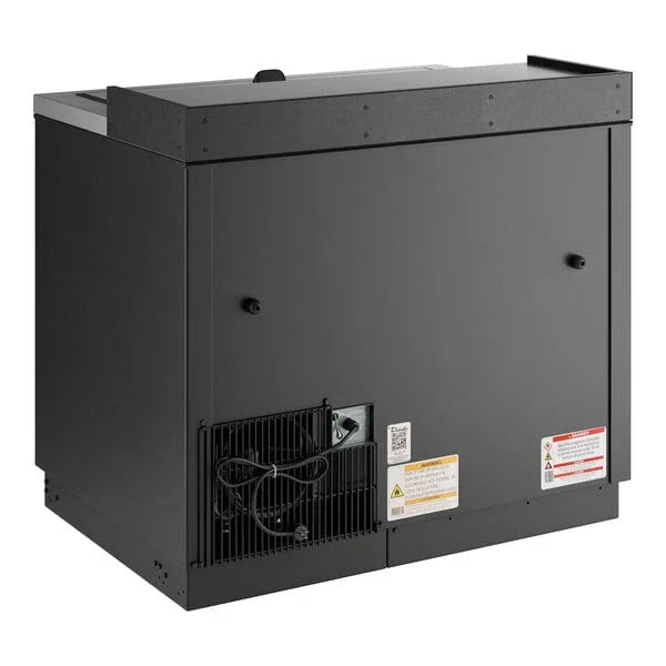 True TD-36-12-HC | 37" Solid Slide Lid Black Deep Well Horizontal Bottle Cooler  9.8 cu. ft.