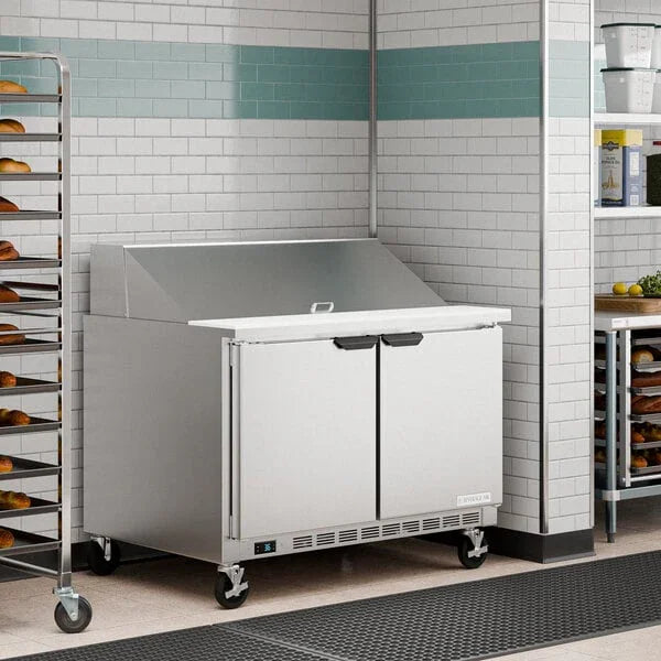 Beverage Air 48" Two Door Mega Top Refrigerated Sandwich Prep Table, 13.01 cu. ft. | SPE48HC-18M