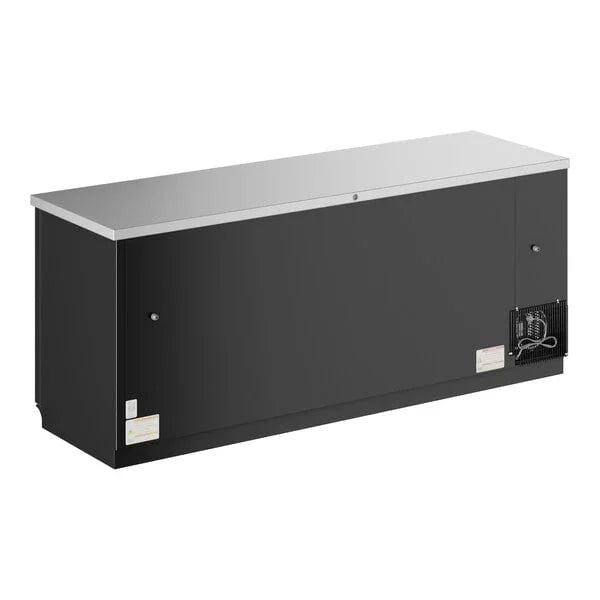 True TBB-4G-HC-LD | 90" 3-Glass Door Black Back Bar Cooler  32.8 cu. ft.