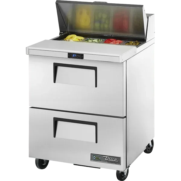 True TSSU-27-08D-2-HC | 27" 2-Drawer Refrigerated Sandwich / Salad Prep Table | 8 Pans