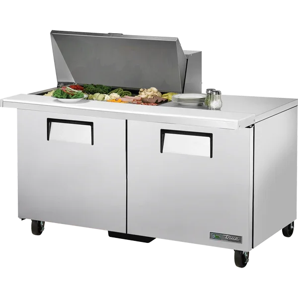 True TSSU-60-15M-B-HC | 60" Refrigerated Sandwich Salad Prep Table w/ 15 Pans