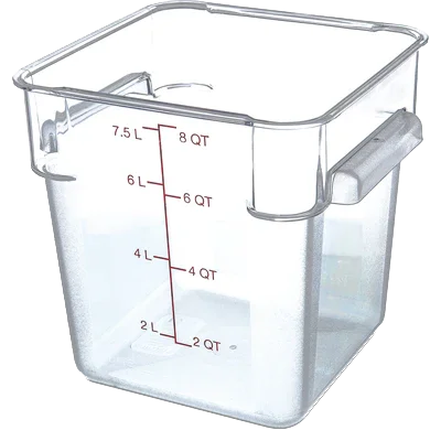 Carlisle 1072307 | StorPlusT Food Storage Container | 8 Quart Square Polycarbonate Clear