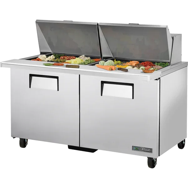 True TSSU-60-24M-B-ST-HC | 60" Refrigerated Sandwich Salad Prep Table | 24 Pans