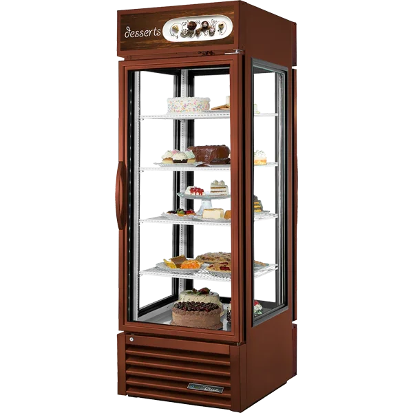 True G4SM-23PT-HC~TSL01 | 28" 1-Glass Door Four-Sided Glass Pass-Thru Merchandiser  Bottom Mounted  21.2 cu. ft.