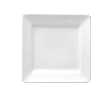 Buffalo F8010000117S Plate, 6-1/4", square, scratch-resistant glaze, finely polished foot, porcelain,