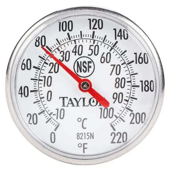 Taylor 8" Superior Grade Instant Read Probe Dial, 0° to 220°F | 8215N