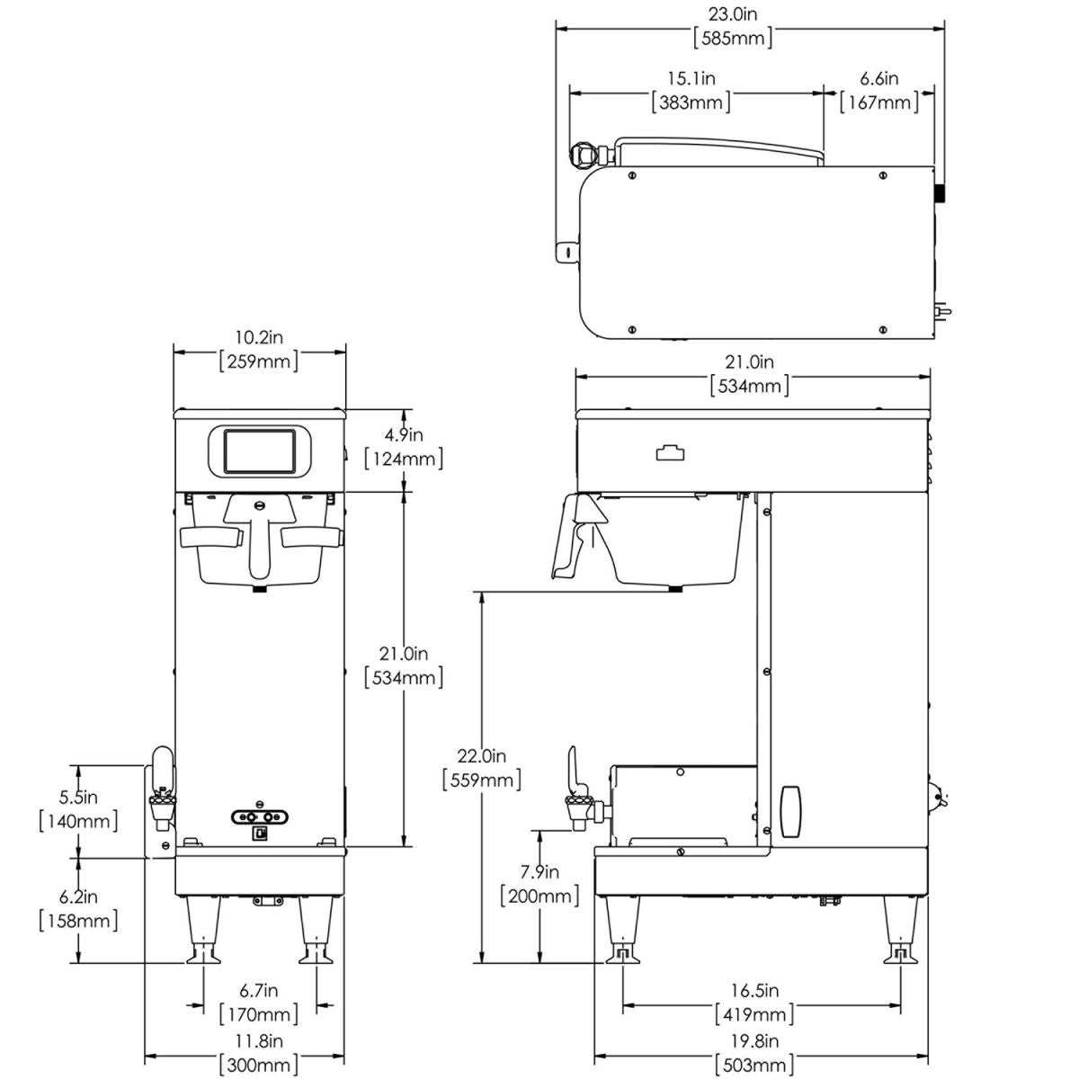 BUNN-O-MATIC 52100.6100 ICB SH PLATINUM 120/240V Wireless Communication