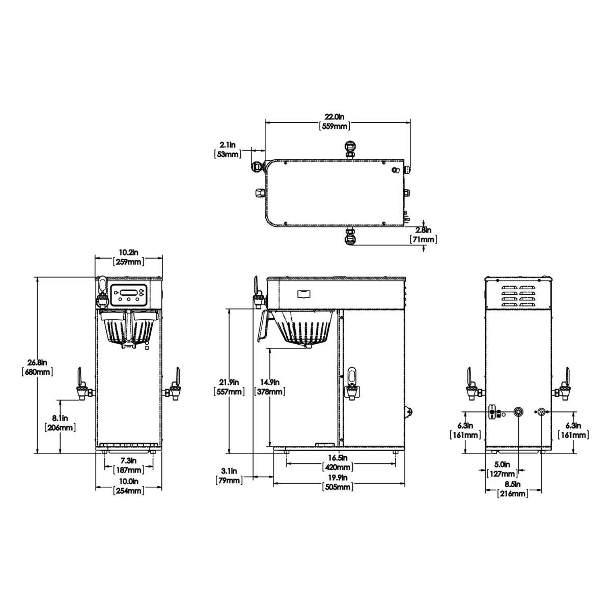 BUNN-O-MATIC 53100.6100 ICB-DV 120V Model Overview