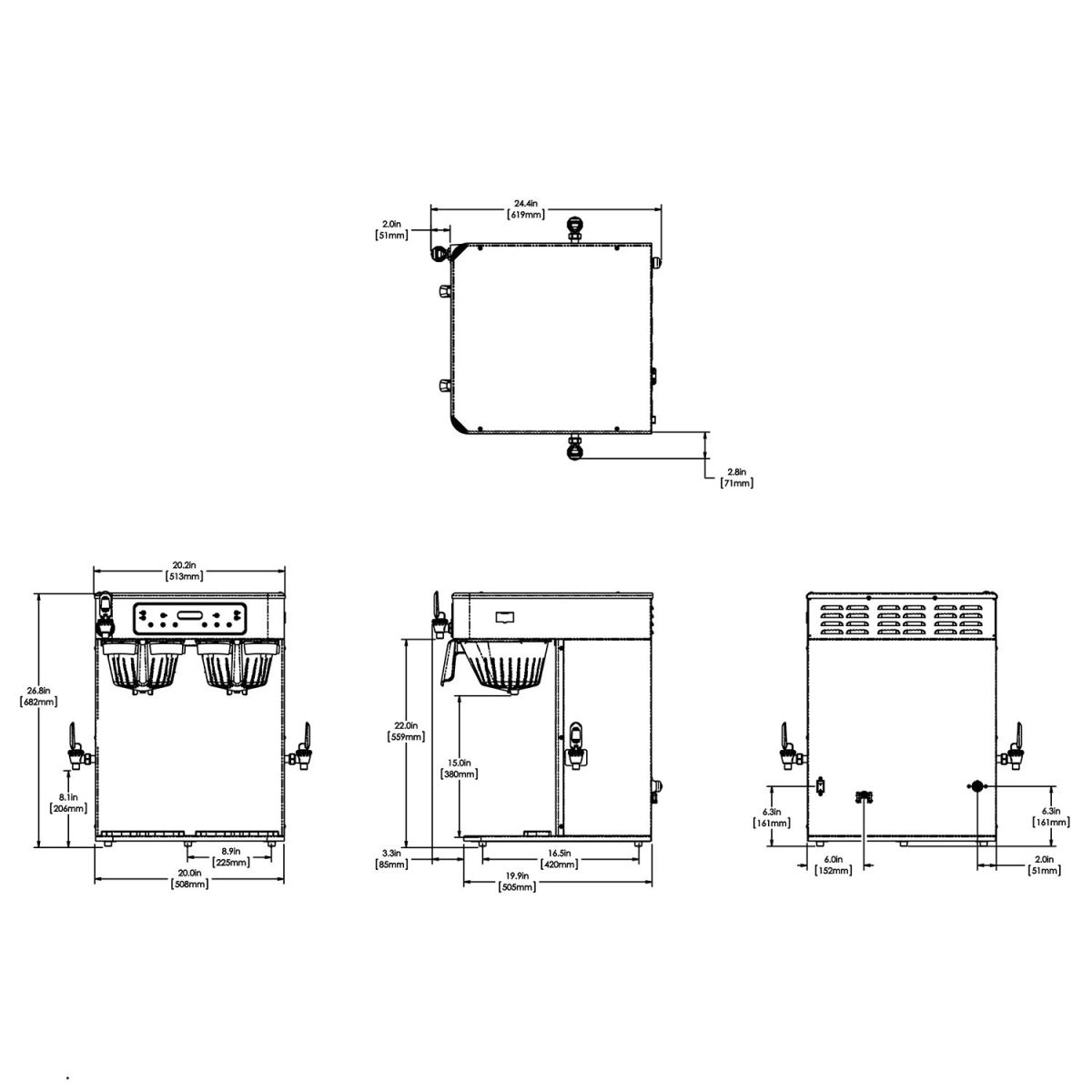BUNN-O-MATIC 53200.6100 ICB TWIN 120/240V SST Model Overview