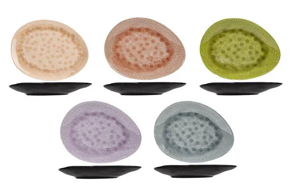 Cosy & Trendy Streetfood Go Melamine Oval Plate, 7.8" x 6.2", 5 Assorted Colours (6 Sets/Case) (30 Plates)  | 5321020