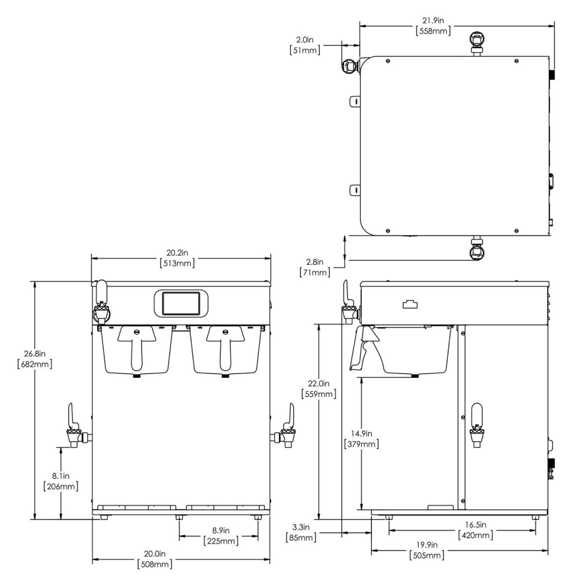 BUNN-O-MATIC 53400.6100 ICB TWIN PLATINUM 120/240V SST