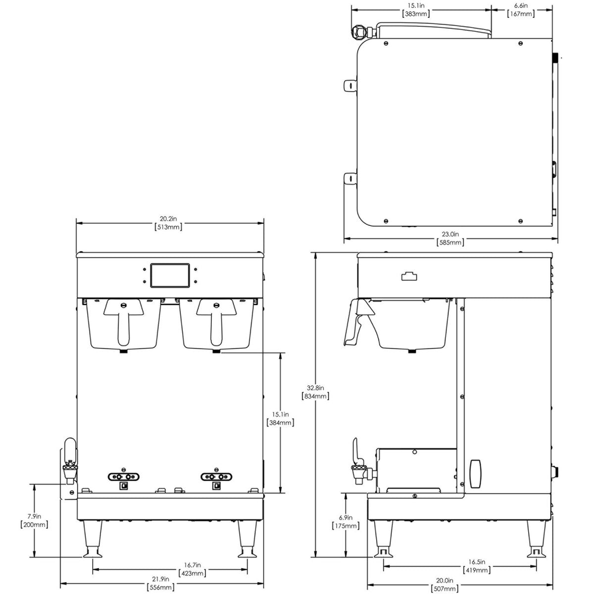BUNN-O-MATIC 53600.6100 ICB TWIN SH PLATINUM 120/240V SST Wireless Com