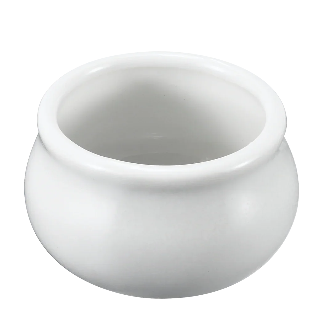 Browne 2 oz White Round Butter / Sauce Pot | 564002W