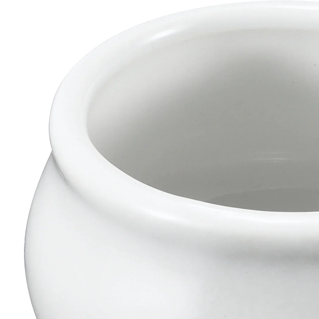 Browne 2 oz White Round Butter / Sauce Pot | 564002W