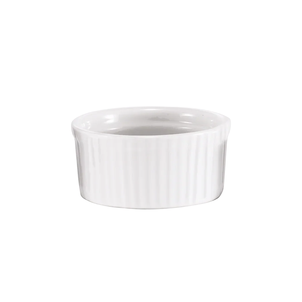Browne 3 oz White Ribbed Ramekin | 564024W