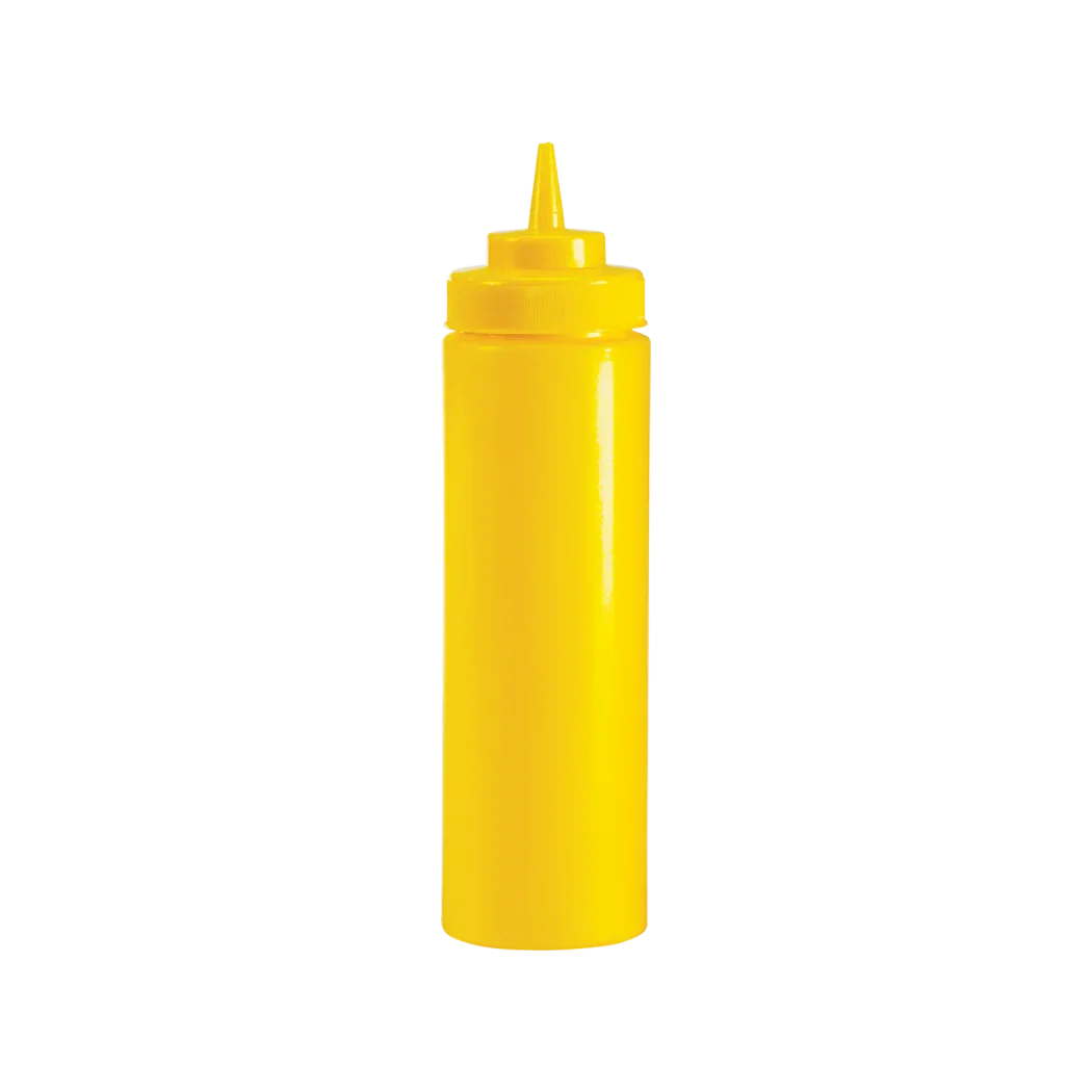 Browne 16 oz Yellow Wide Mouth Squeeze Bottle - Set of 6 | 57801717