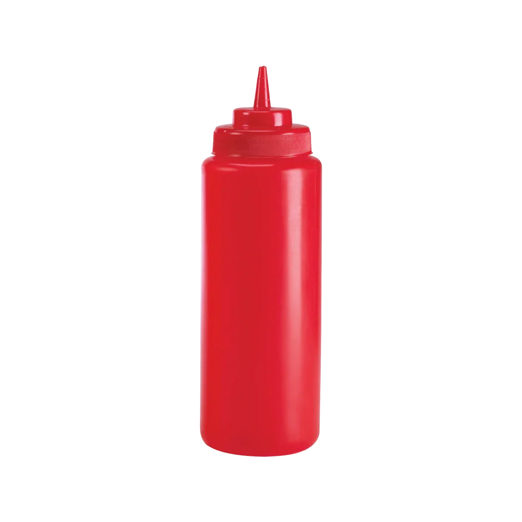 Browne 24 oz Red Wide Mouth Squeeze Bottle - Set of 6 | 57802505