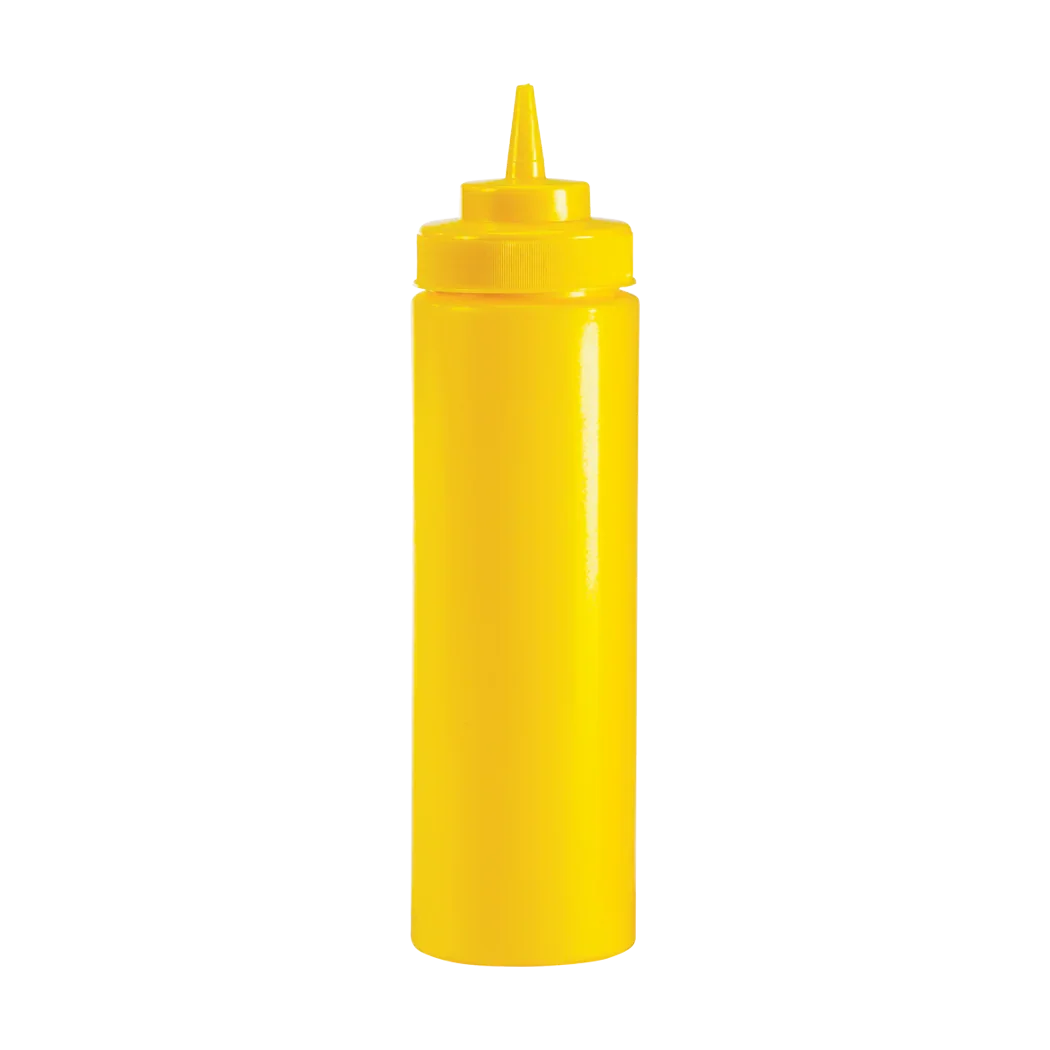 Browne 24 oz Yellow Wide Mouth Squeeze Bottle - Set of 6 | 57802517