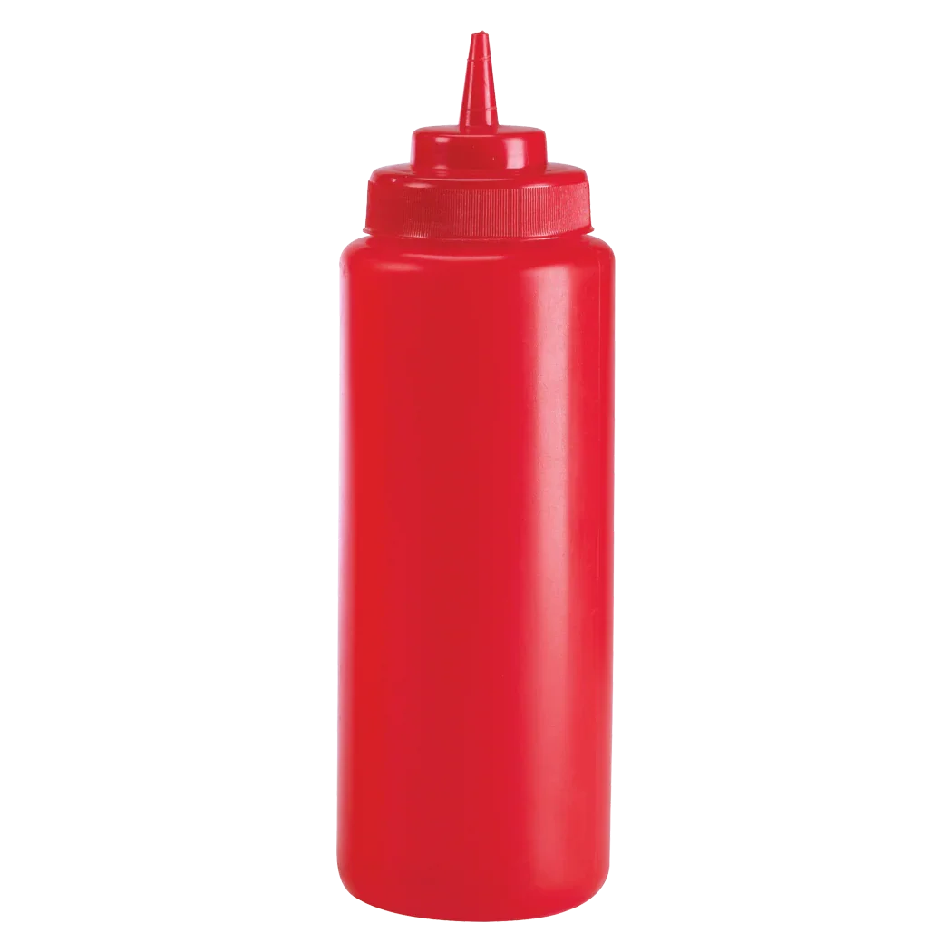 Browne 32 oz Red Wide Mouth Squeeze Bottle - Set of 6 | 57803305