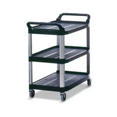 Rubbermaid FG409100BLA | Utility Cart 3 Shelf Open Sided 300lb Black