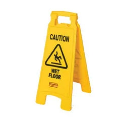 Rubbermaid FG611277YEL | Safety | Floor Sign "Caution Wet Floor" 2-Sided 25"H