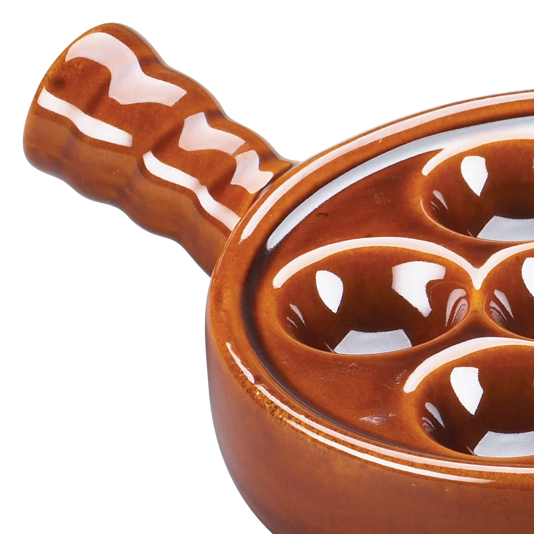 Browne 6-hole Escargot Plate w/ Handle  - Brown | 744045