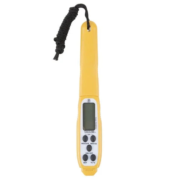 Taylor 2 7/8" Waterprook Digital Pocket Probe Thermometer with Blue Backlit LCD Display | 9848EFDA