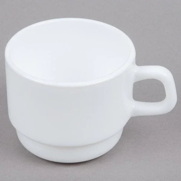 Arcoroc Restaurant White 7.5 oz Opal Glass Cup (48/Case) | 25269