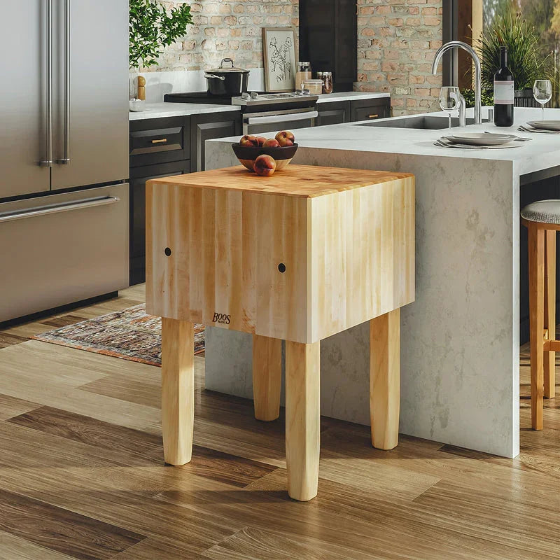 John Boos "AA" Maple Butcher Block Work Table with 16" Thick Top, 35" x 30" x 34" | AA05