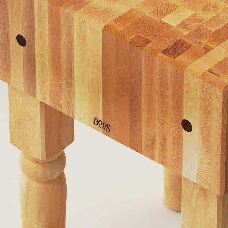 John Boos "AB" Maple Butcher Block Work Table with 10" Thick Top,  24" x 24" x 34" | AB05