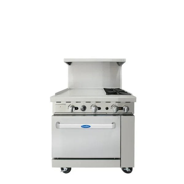 Atosa AGR-2B24GL-NG | Cook Rite | 36" 3-Burner Range | 24" Griddle | NG