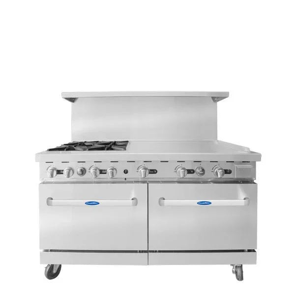 Atosa AGR-4B36GR-LP | Cook Rite | 60" 4-Burner Cookrite Range | 36" Right Griddle | LPG