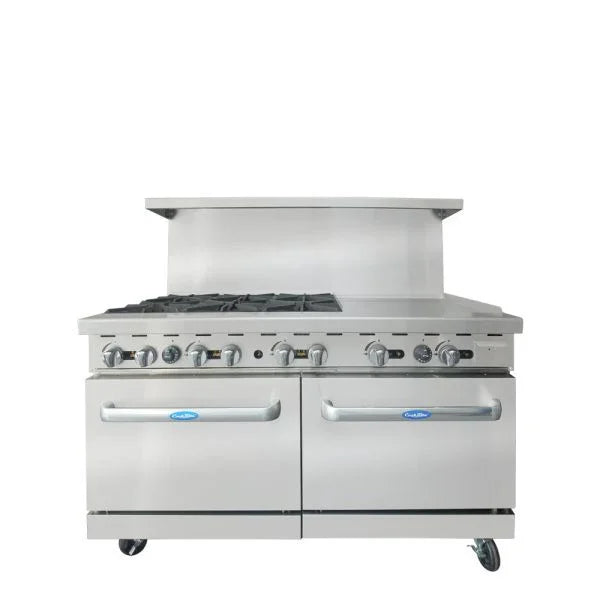 Atosa AGR-6B24GR-LP | Cook Rite | 60" 6-Burner Range | 24" Griddle Top | LPG