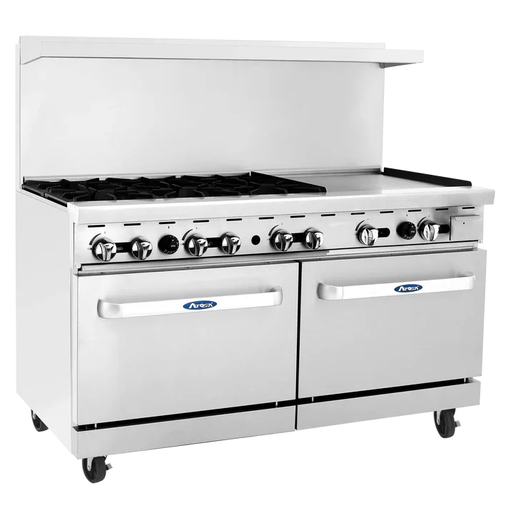 Atosa AGR-6B24GR-NG | Cook Rite | 60" 6-Burner Cookrite Rae | 24" Right Griddle | NG