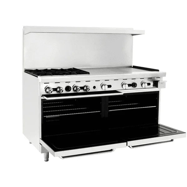 Atosa AGR-4B36GR-LP | Cook Rite | 60" 4-Burner Cookrite Range | 36" Right Griddle | LPG