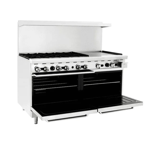 Atosa AGR-6B24GR-LP | Cook Rite | 60" 6-Burner Range | 24" Griddle Top | LPG