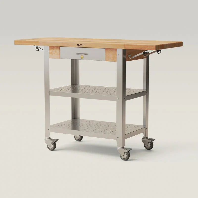 John Boos Maple Cucina Elegante Kitchen Cart (Double Drop Leaf), 50"  x 20" x 35" | CUCE50