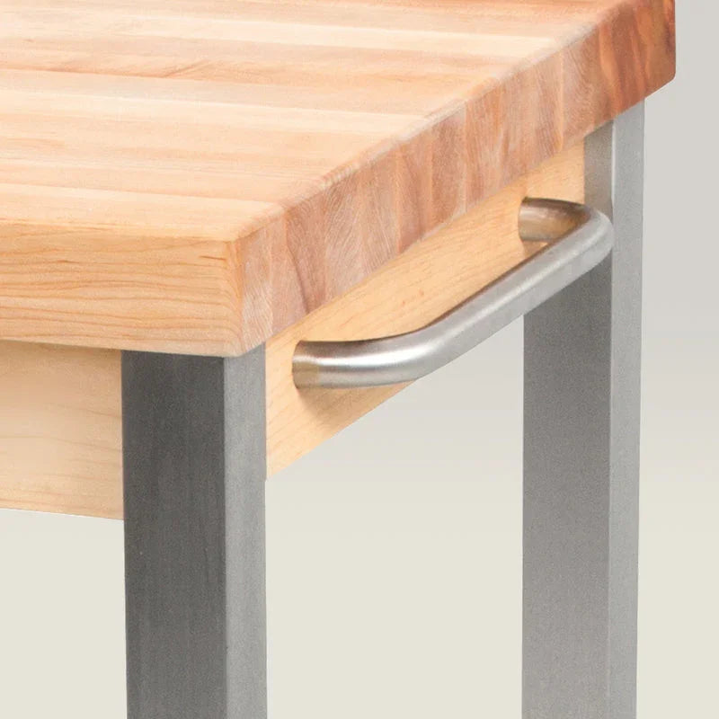 John Boos Maple Edge Grain Cucina Technica Kitchen Cart With Undershelf And Towel Bar, 30" x 24" x 35" | CUCT34