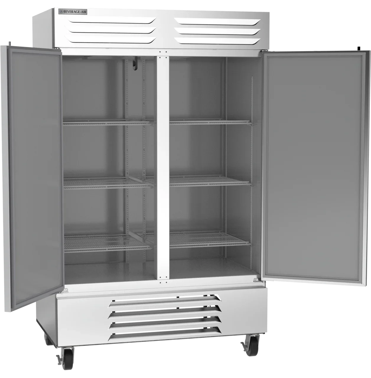 Beverage Air 52" Vista Series Two-Section Solid Door Reach in Freezer, Bottom Mounted, 46.2 cu. ft. | FB49HC-1S