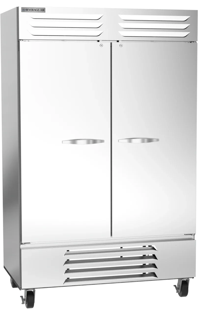 Beverage Air 52" Vista Series Two-Section Solid Door Reach in Freezer, Bottom Mounted, 46.2 cu. ft. | FB49HC-1S