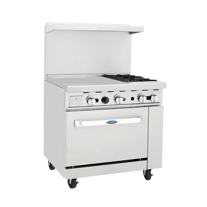 Atosa AGR-2B24GL-NG | Cook Rite | 36" 3-Burner Range | 24" Griddle | NG