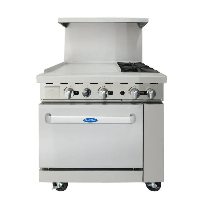 Atosa AGR-2B24GL-LP | Cook Rite | 36" Cookrite Gas Range | Two Open Burners | 24" Griddle | LPG