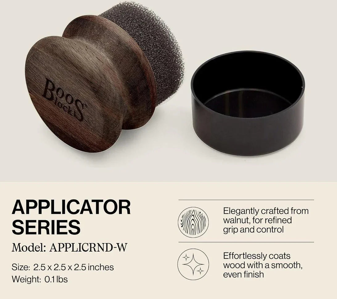 John Boos American Black Walnut Applicator for Mystery Oil and Board Cream | APPLICRND-W